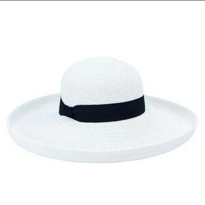 San Diego Hat Company White Sun Hat with Black Band